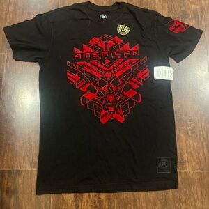 Affliction Men's Black and Red Graphic T-Shirt